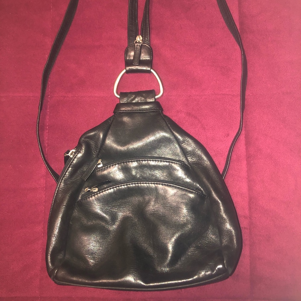 Great American Real Black Leather Backpack